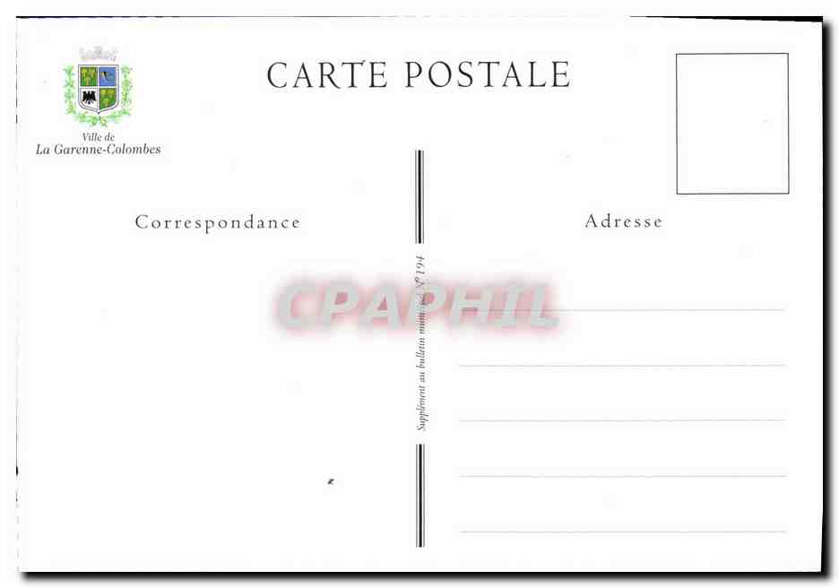 REPRO Fantaisie De La Garenne Colombes Je vous envoie Les Fleurs — Rückseite
