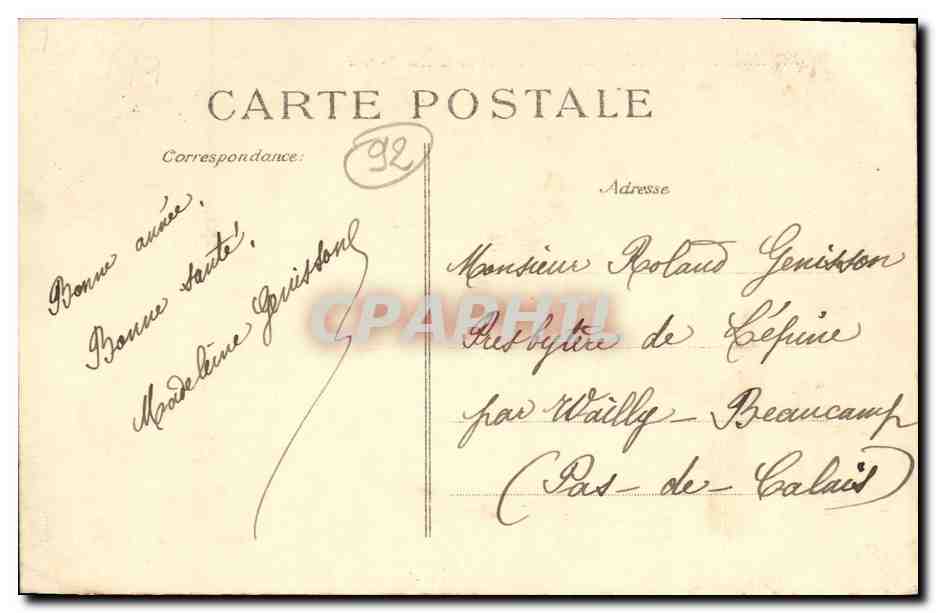 CPA Levallois Perret La Mairie prise de la Rue Poccard — Rückseite