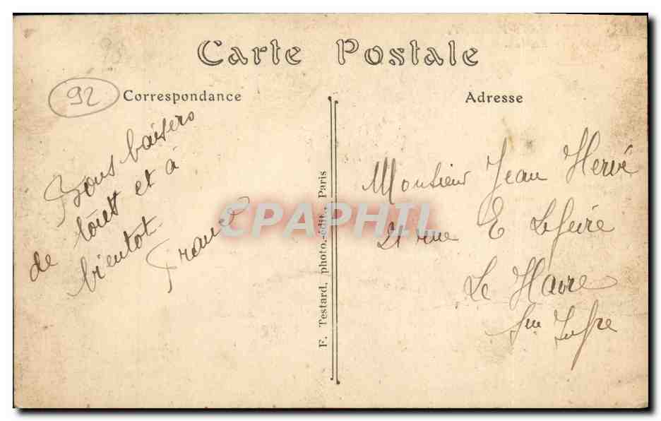 CPA Levallois Perret L Hotel des Postes — Rückseite