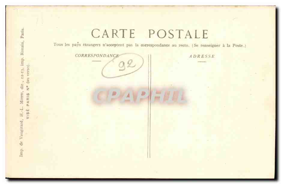 CPA Levallois Apres le bombardement des Zeppelins Dirigeable — Rückseite