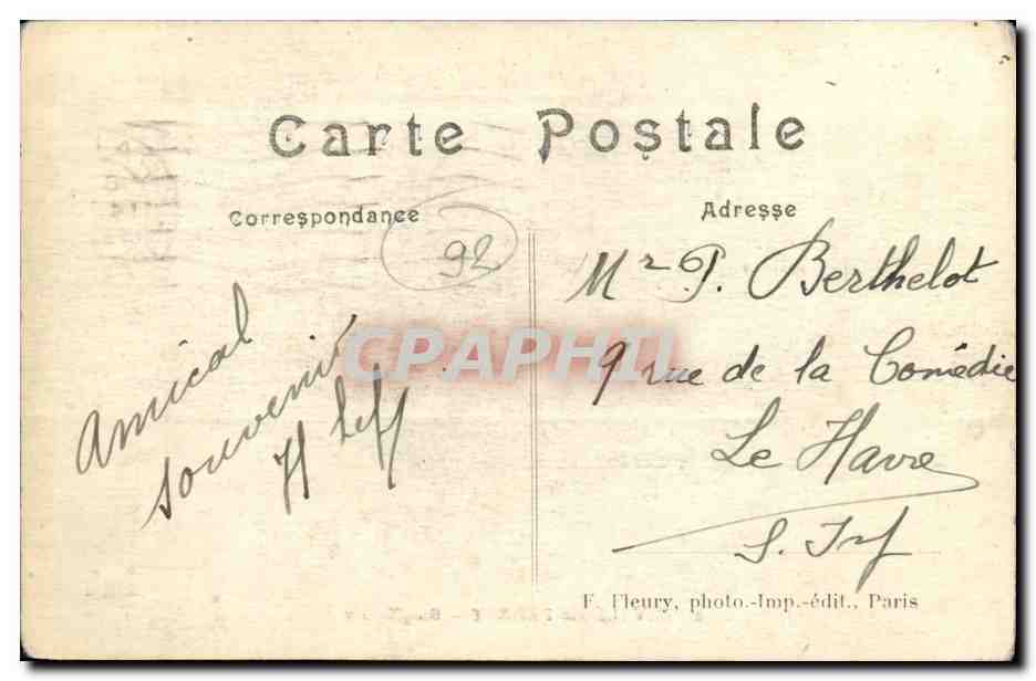 CPA Levallois Perret Rue Vallier — Rückseite
