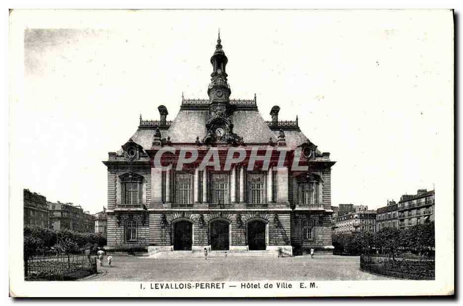 CPA Levallois Perret Hotel de Ville