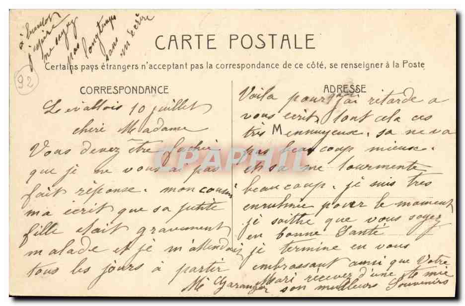 CPA Levallois Perret Le Maison de Retraite fondation Greffulhe — Rückseite