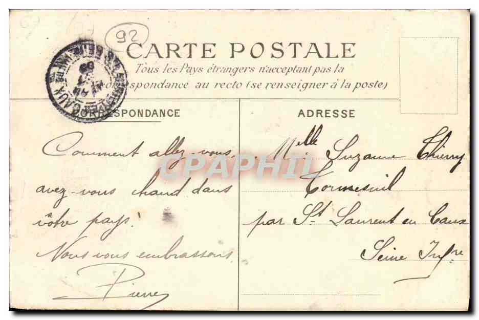 CPA Levallois Perret La rue Victor Hugo Epicerie — Rückseite