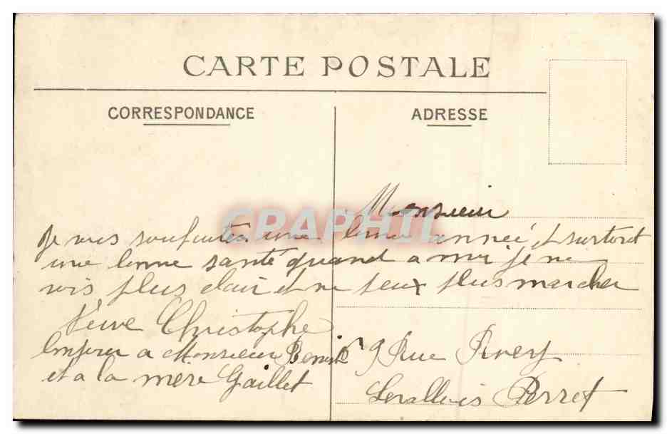 CPA Levallois Perret Hotel de Ville — Rückseite