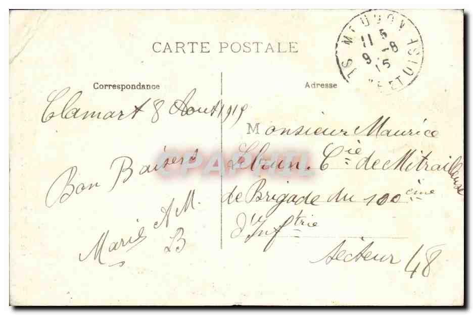 CPA Clamart Meudon Le Repas a l etang de Trivaux — Rückseite