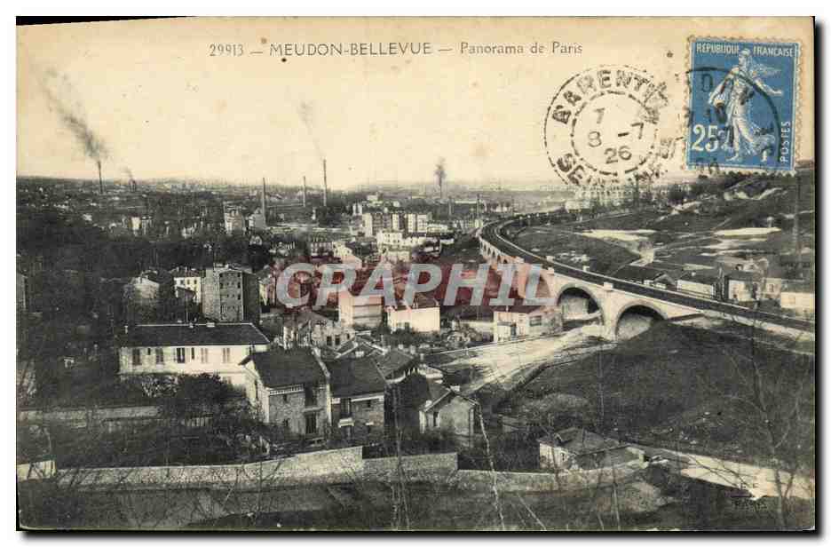 CPA Meudon Bellevue Panorama de Paris