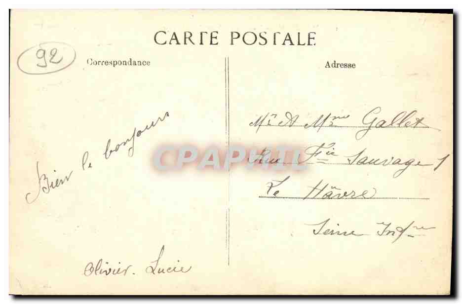 CPA Meudon Vue Generale et l Orphelinat — Rückseite