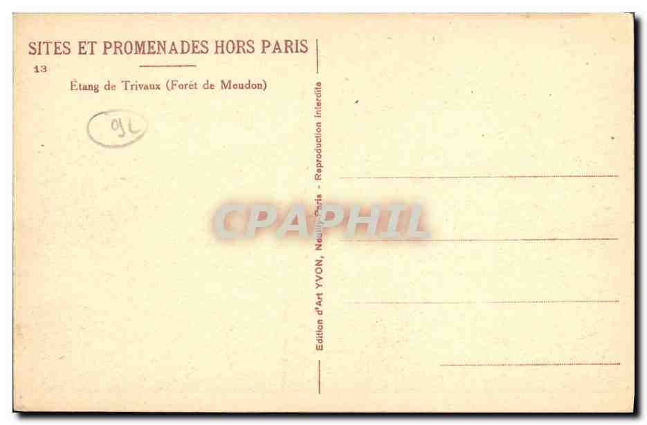 CPA Etang de Trivaux Foret de Meudon  — Rückseite