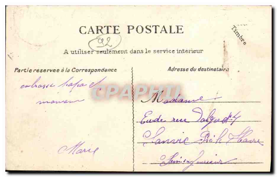 Meudon-Val-Fleury — Le Château des Briands — Maison du Maître statuaire Rodin — Verso