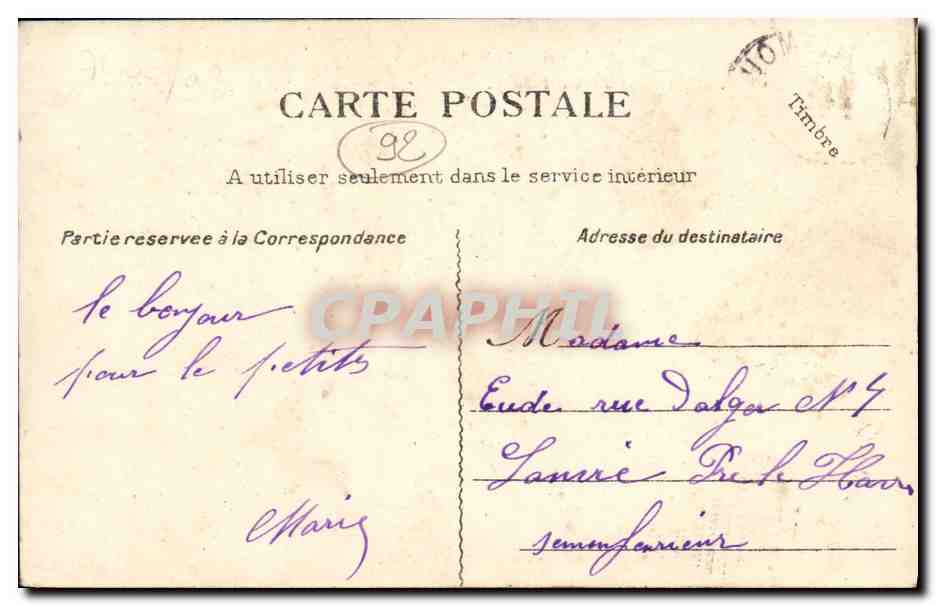 CPA Meudon Vue generale prise de la Terrasse et Orphelinat du Val Fleury — Rückseite