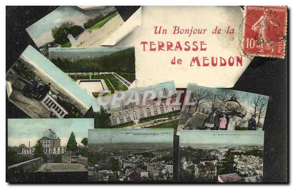 CPA Un Bonjour de la Terrasse de Meudon 