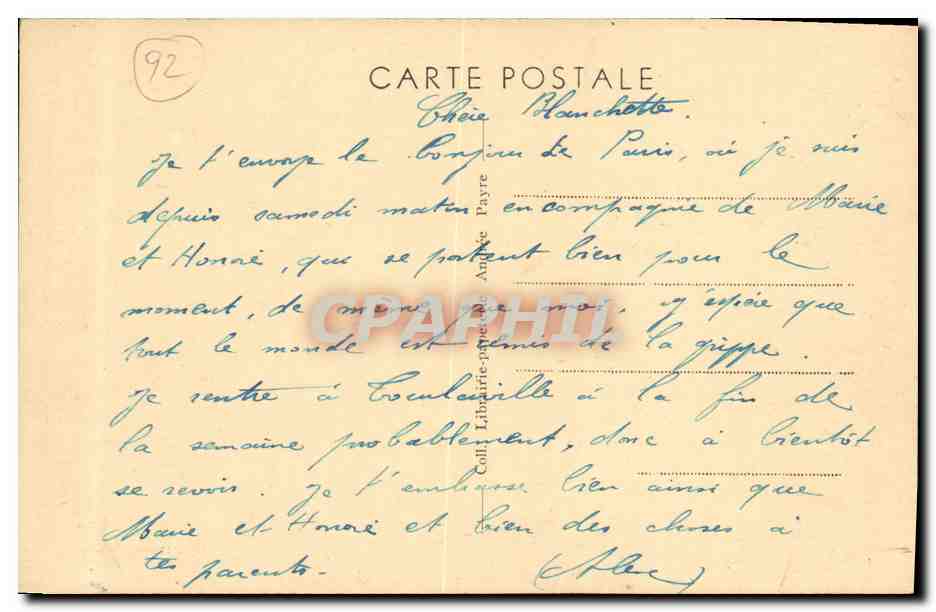 CPA Montrouge Place de l Eglise Policier — Rückseite