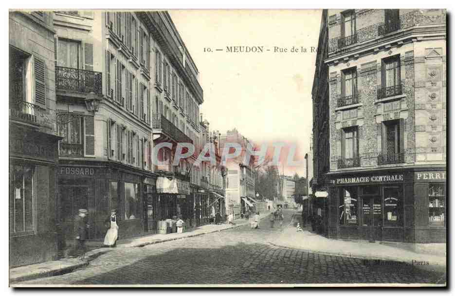 Meudon - Rue de la République — vue de la pharmacie centrale et du magasin Fossard — éditeur Paris