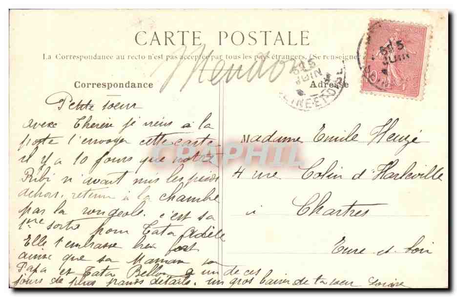 Meudon - Rue de la République — vue de la pharmacie centrale et du magasin Fossard — éditeur Paris — Rückseite