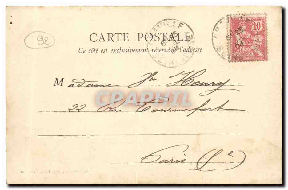 CPA Meudon L Etang de l Ursine a Chaville — Rückseite