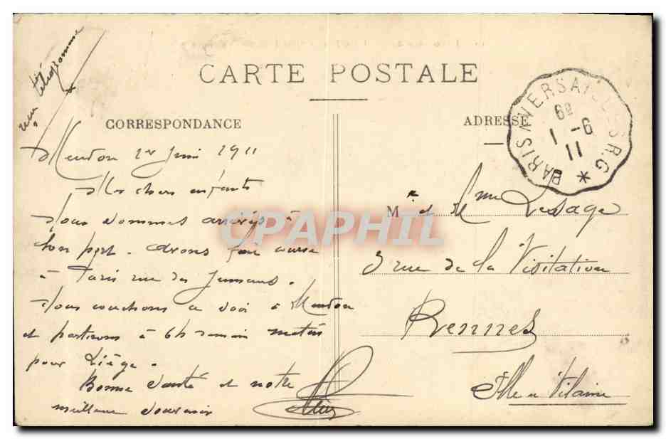 CPA Panorama de Meudon et Orphelinat du Val Fleury — Rückseite