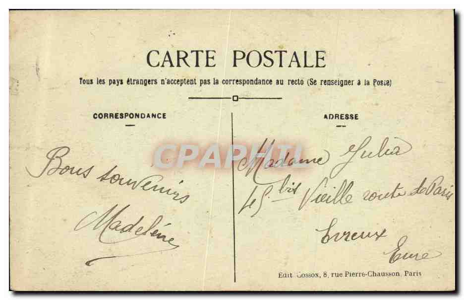 CPA Meudon Bellevue Entree de la Terrasse de Meudon — Rückseite