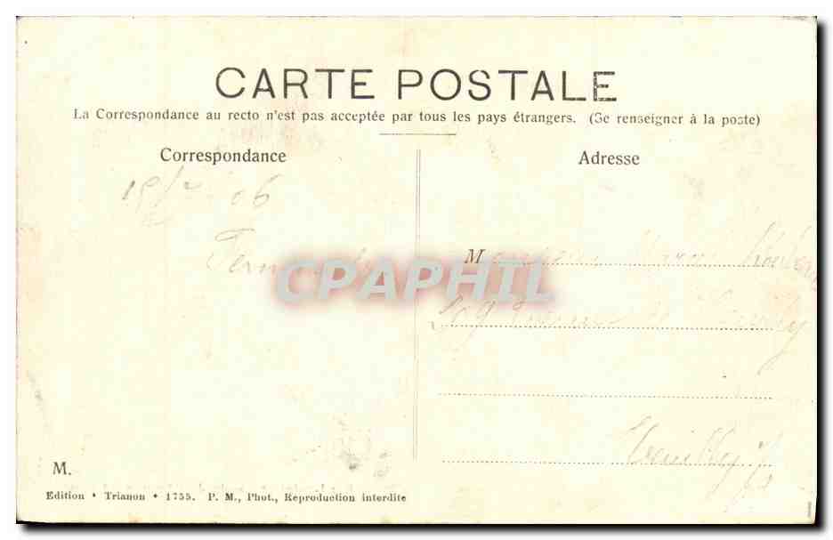 CPA Bellevue Round Point et Bassin de l Avenue Melanie — Rückseite
