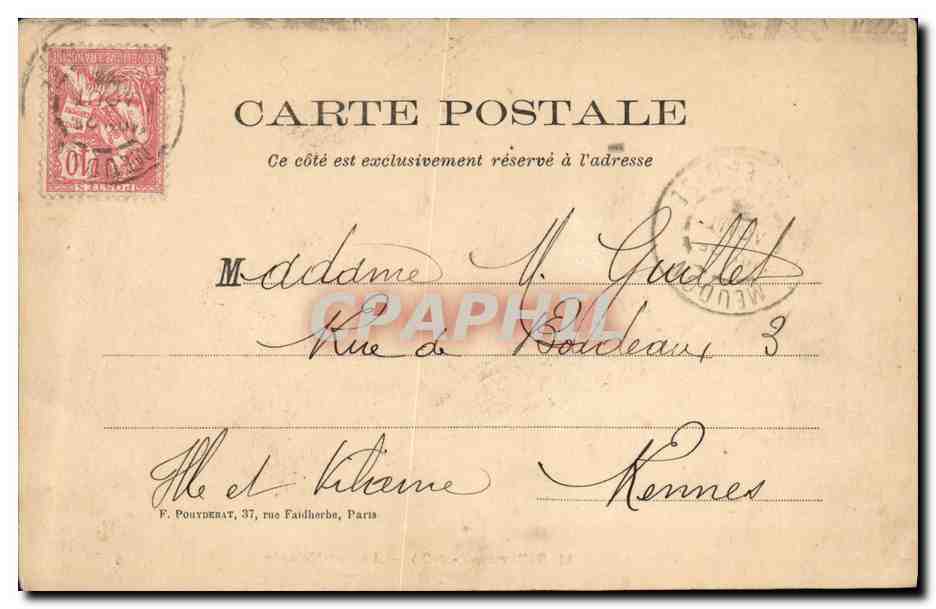 CPA Bellevue Avenue Melanie Colporteur poussette — Rückseite