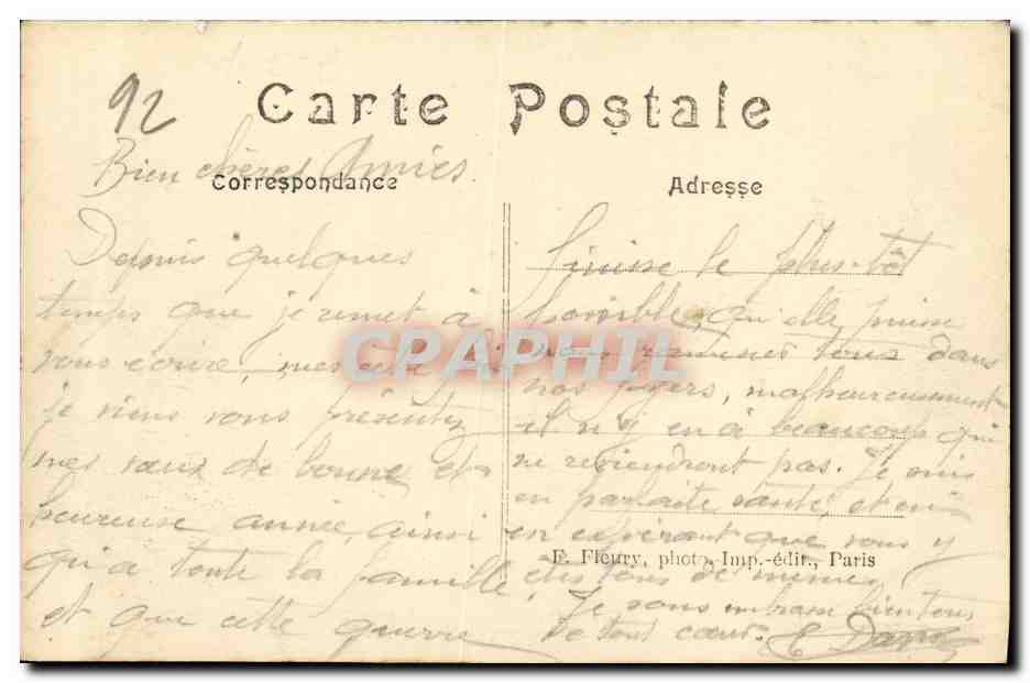 CPA Bellevue Meudon La Boucle de la Seine — Rückseite