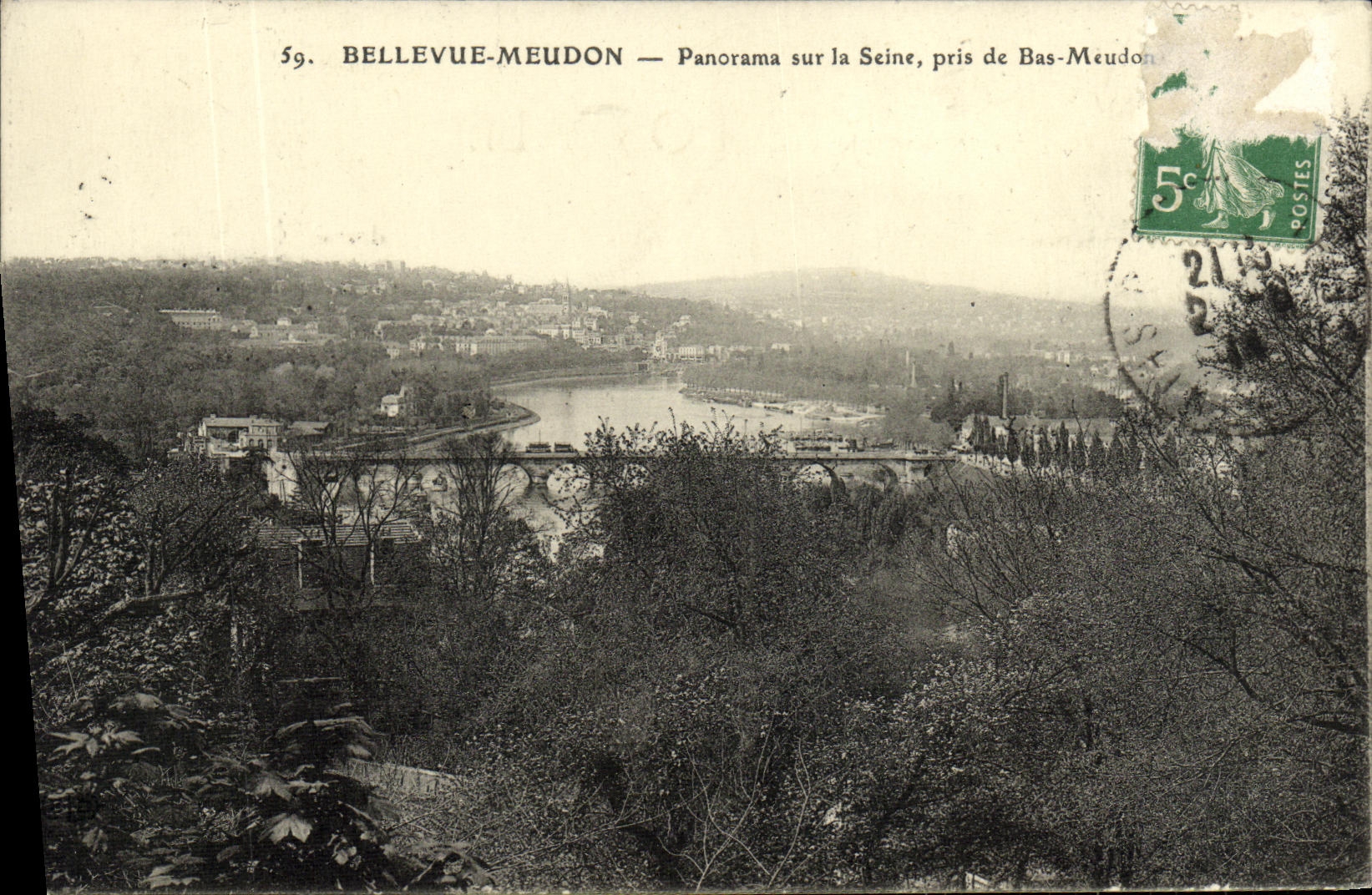 CPA Bellevue Meudon Panorama sur la Seine pris de Bas Meudon