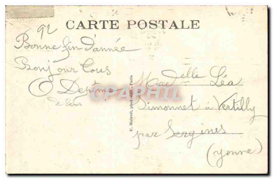 CPA Meudon Vue generale prise du Chateau — Rückseite