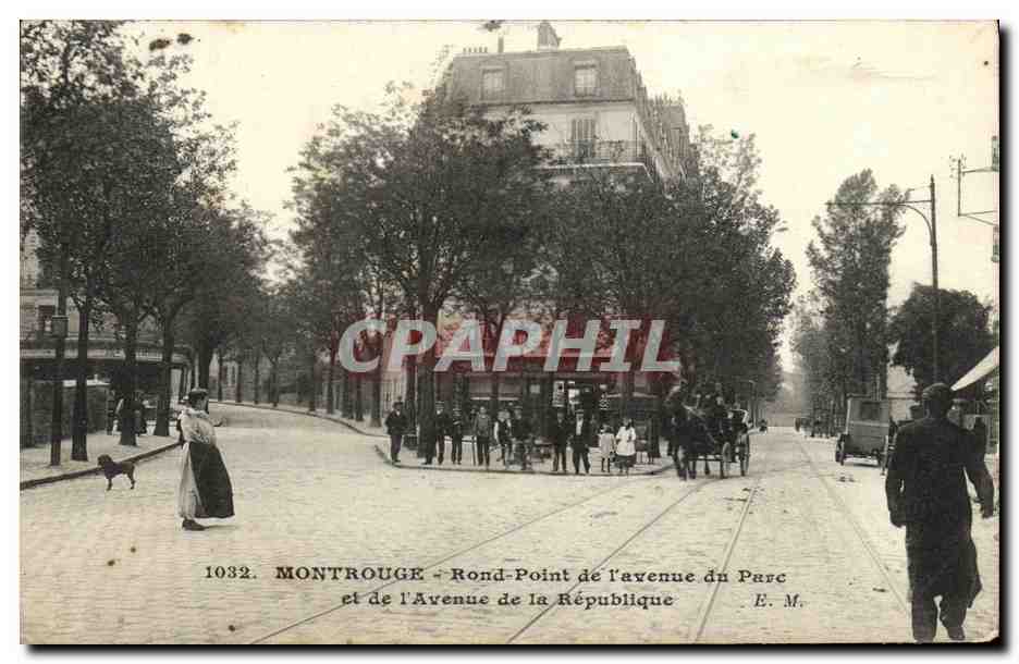 CPA Montrouge Rond Point de L Avenue du Parc et de L Avenue