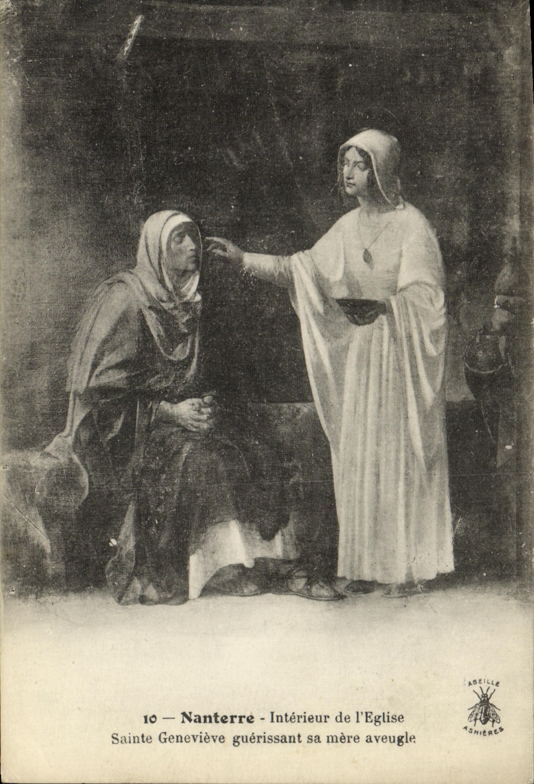 CPA Nanterre Interieur de L Eglise Sainte Genevieve guerissant un aveugle 