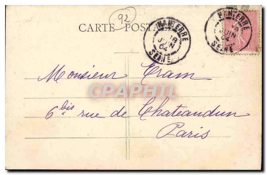 CPA Nanterre Place de la fete — Rückseite