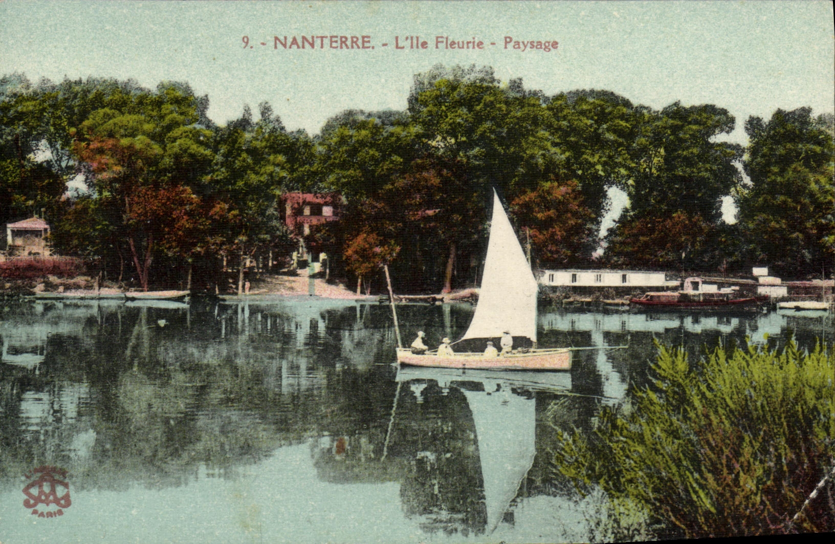 CPA Nanterre L iie Fleurie Paysage