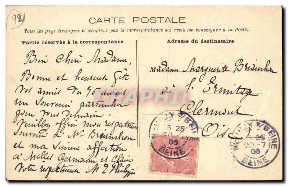 CPA Neuilly Sur Seine L Eglise — Rückseite