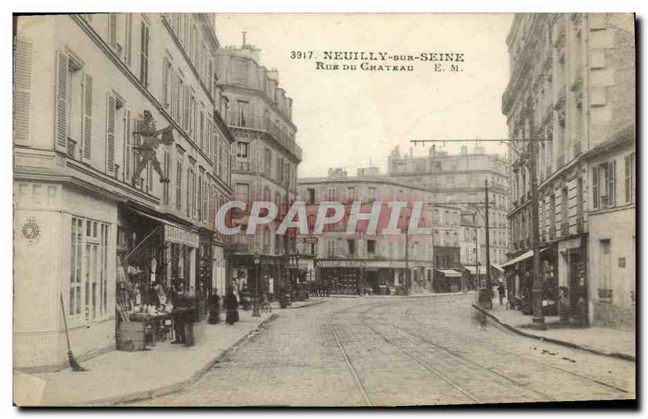 CPA Neuilly Sur Seine Rue Du Chateau Bazar