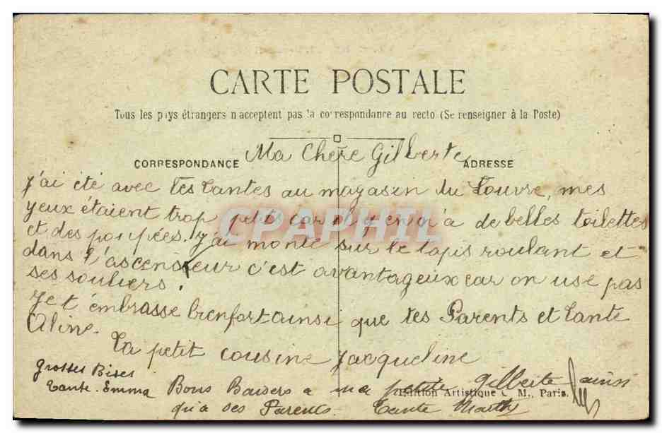 CPA Neuilly Sur Seine Le Lycee Pasteur — Rückseite