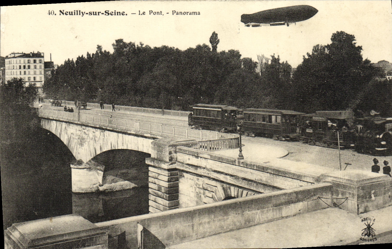 CPA Neuilly Sur Seine Le Pont Panorama Zeppelin Dirigeable Trawamy