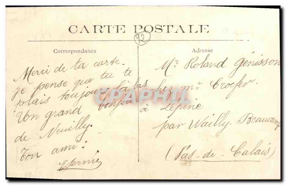 CPA Neuilly Sur Seine Le Pont Panorama Zeppelin Dirigeable Trawamy — Rückseite