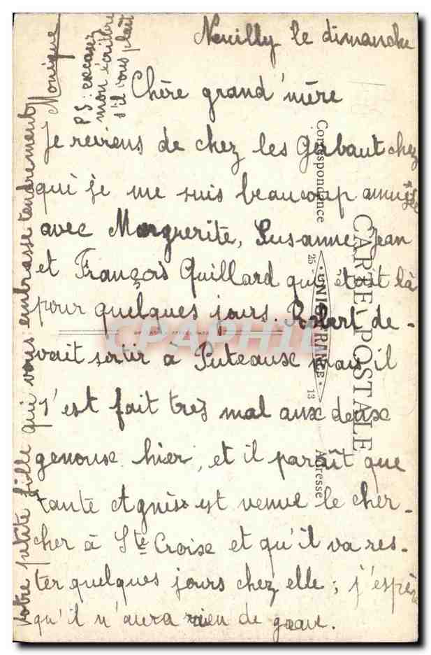 CPA Neuilly Sur Seine saint Genevieve Grotte d eLourdes — Rückseite