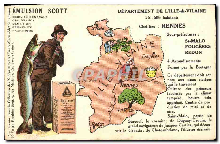 CPA Departement De Rennes Pecheur Poisson Emulsion Scott