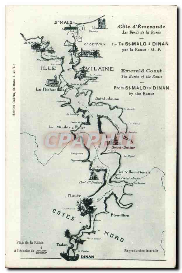Côte d'Émeraude — Les Bords de la Rance — Édition Guerra, St-Malo — n° 1