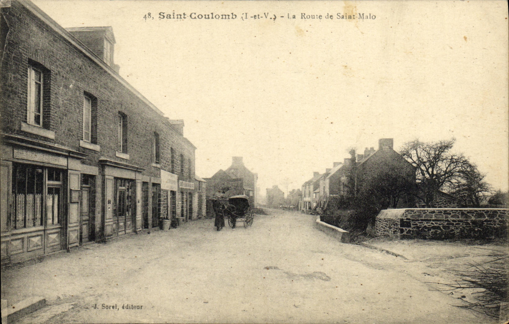 Saint-Coulomb (I.-et-V.) — La Route de Saint-Malo — J. Sorel, éditeur