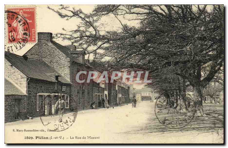 Piélan (I.-et-V.) — La Rue de Maxent — E. Mary-Roussellière édit., Rennes