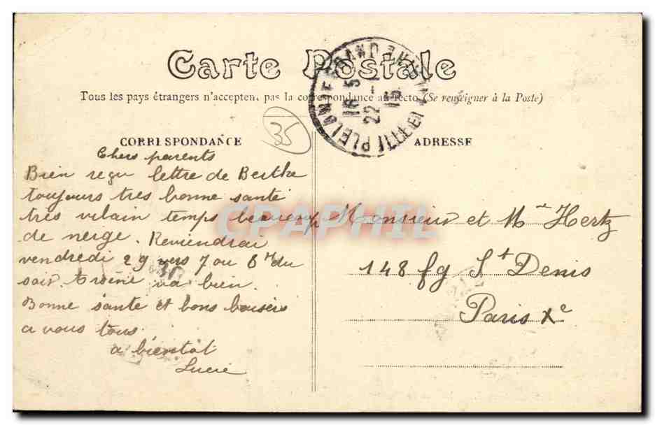 Piélan (I.-et-V.) — La Rue de Maxent — E. Mary-Roussellière édit., Rennes — Verso