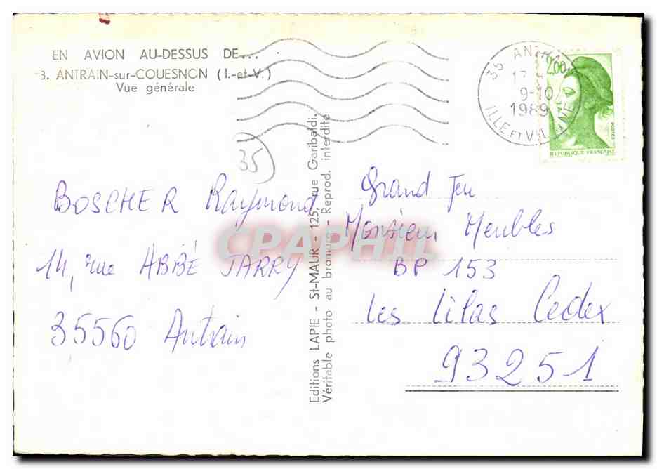 CPM Antrain Sur Couesnon Vue Generale — Verso