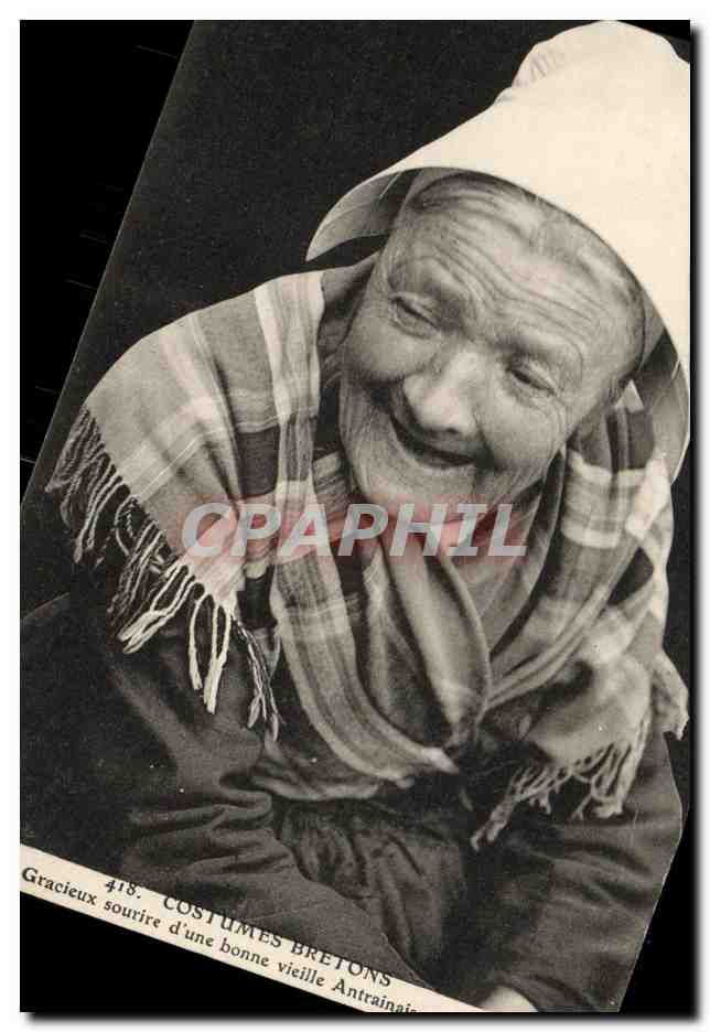 Antrain — Gracieux sourire d'une bonne vieille Antrainaise — COSTUMES BRETONS, n°418