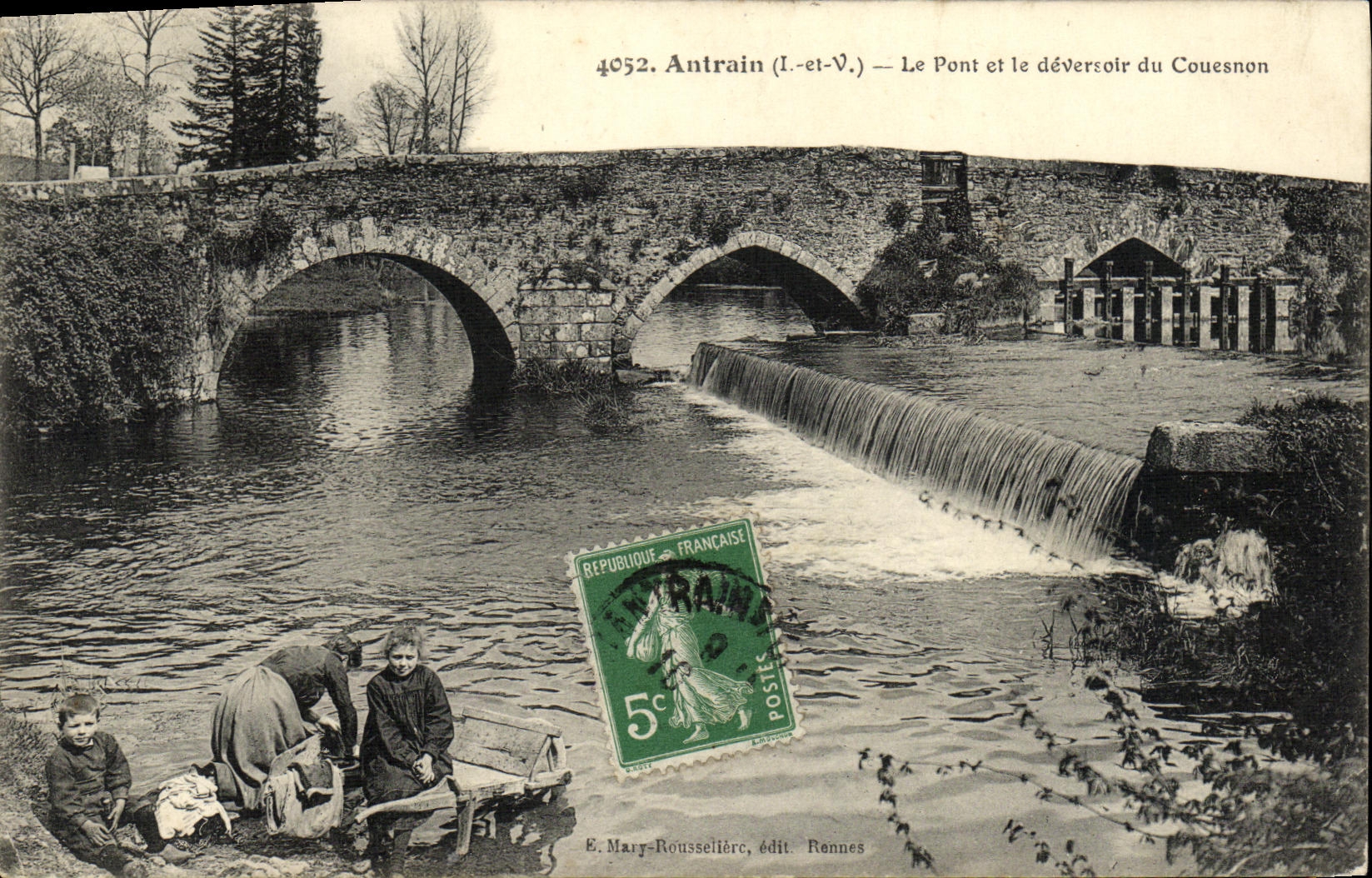 Antrains (Ille-et-Vilaine) — Le Pont et le déversoir du Couesnon — E. Mary-Roussellière, édit. Rennes