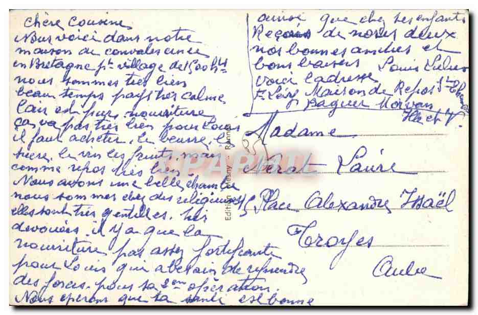 CPA Baguer Morvan Place de L Eglise A gauche La mairie — Rückseite