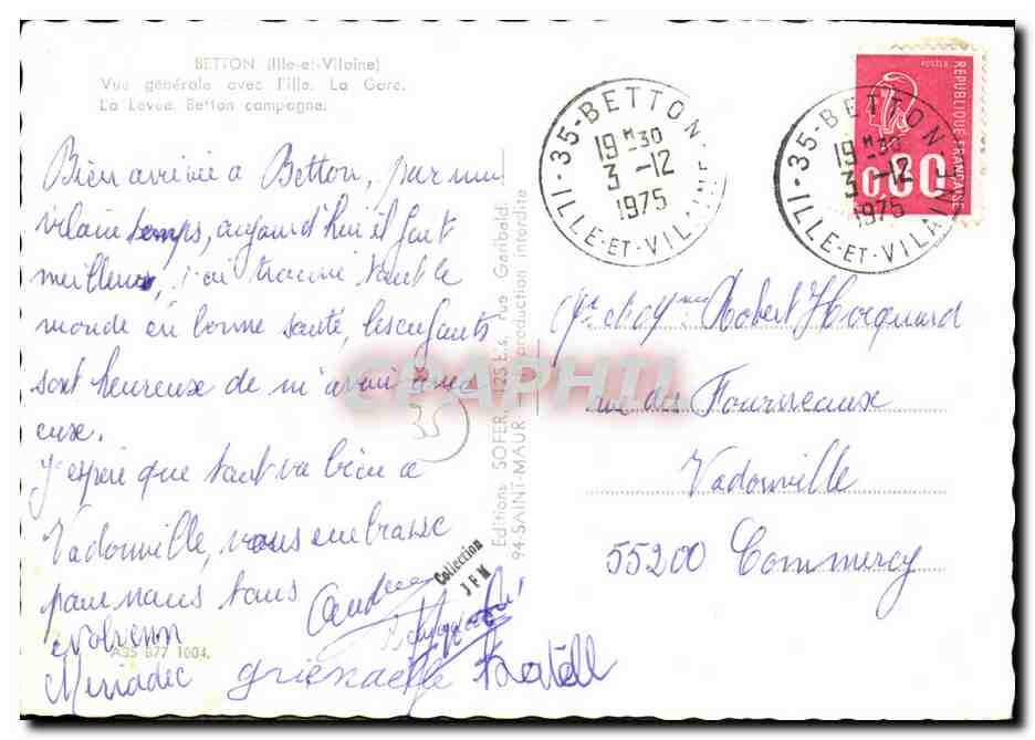 Betton — Allgemeiner Blick mit der Insel, der Station — Éditions SOFER, 94 Saint-Maur — Rückseite