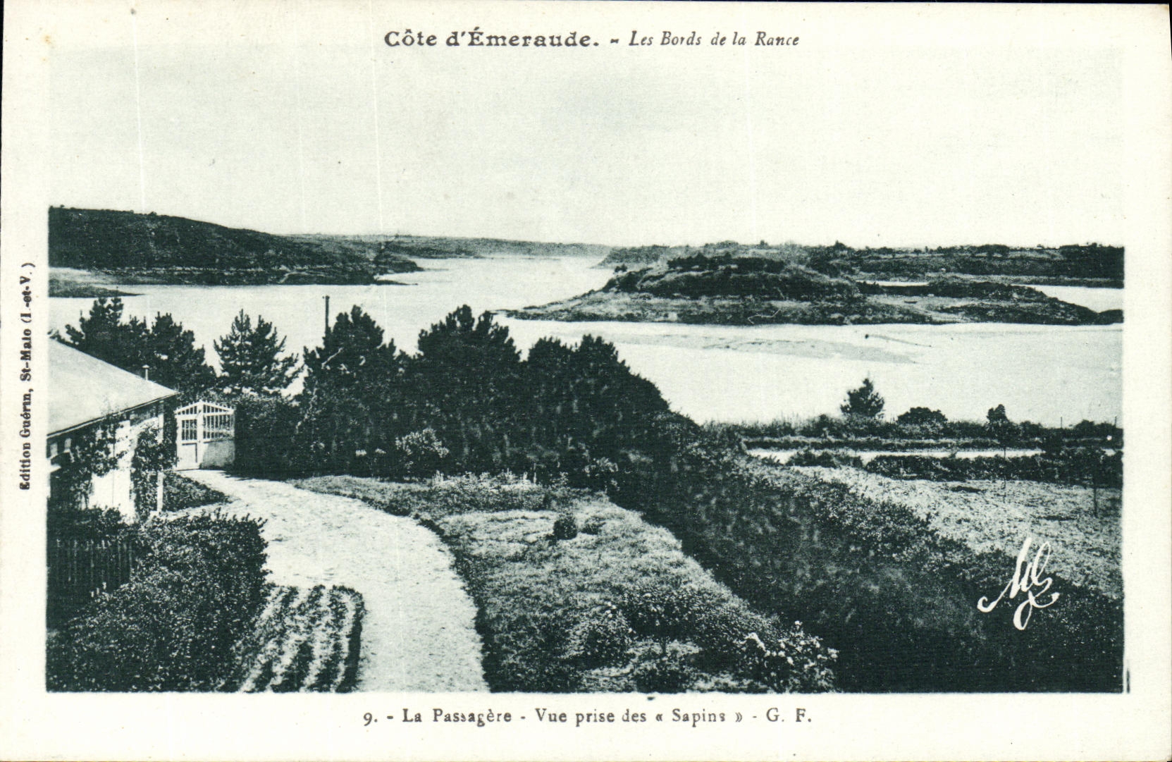 Côte d'Émeraude - Les Bords de la Rance - Vue prise des « Sapins » - G. F. - Édition Guédrin, St-Malo