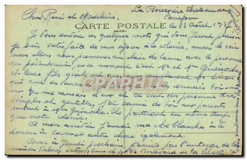 CPA La Bouexiere Le pont de Chevre  — Verso