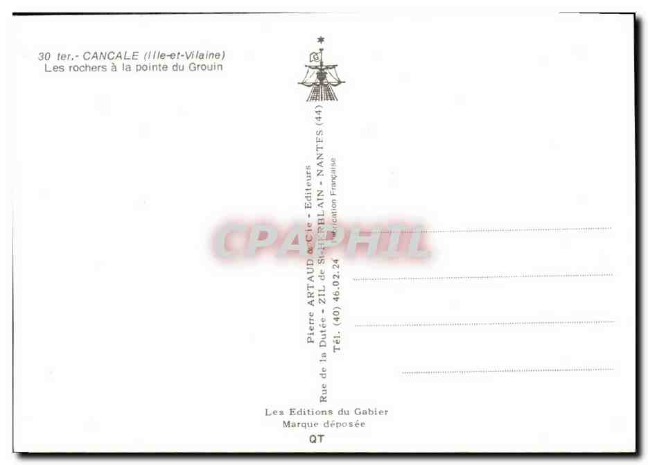CPM Cancale Les rochers a la pointe du Grouin — Verso